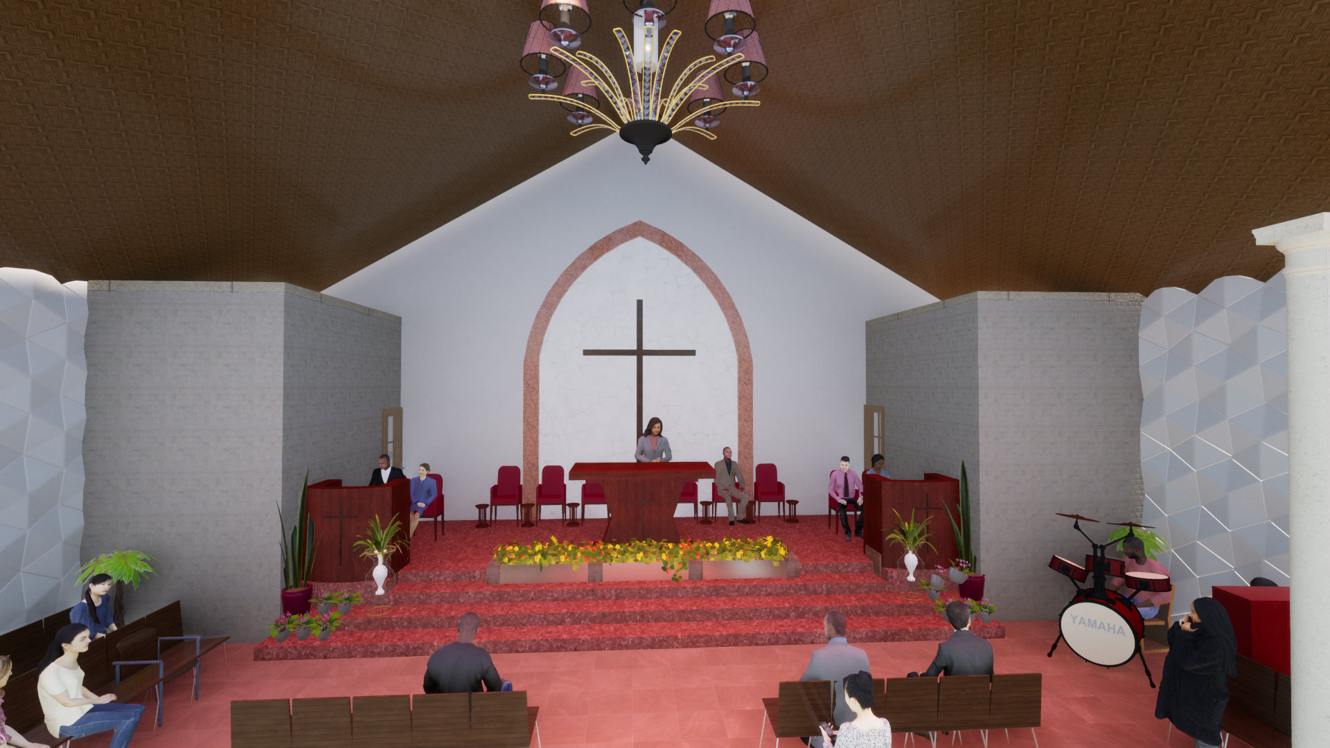 Church Interior Wide View